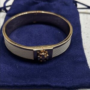 Tory Burch Elegant Gold and White Bracelet